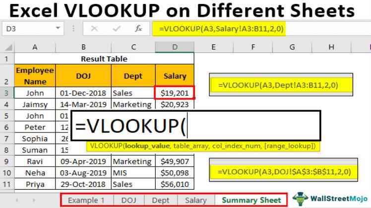 Excel VLOOKUP Multiple Sheets Formula
